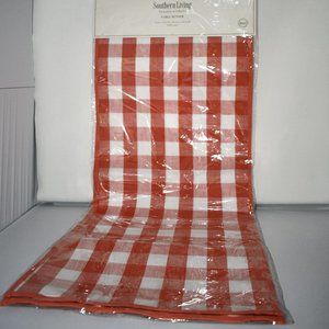 Southern Living Orange Coop Check Scalloped Table Runner 72" #F23COORUN NWT